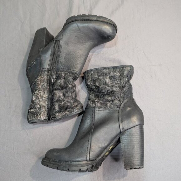 Black Bunker Ankle Boots Size 38 - Picture 9 of 12